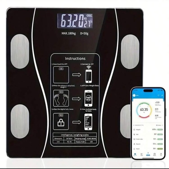 Smart digital scale with LED display and Bluetooth connectivity New in box - Picture 7 of 12